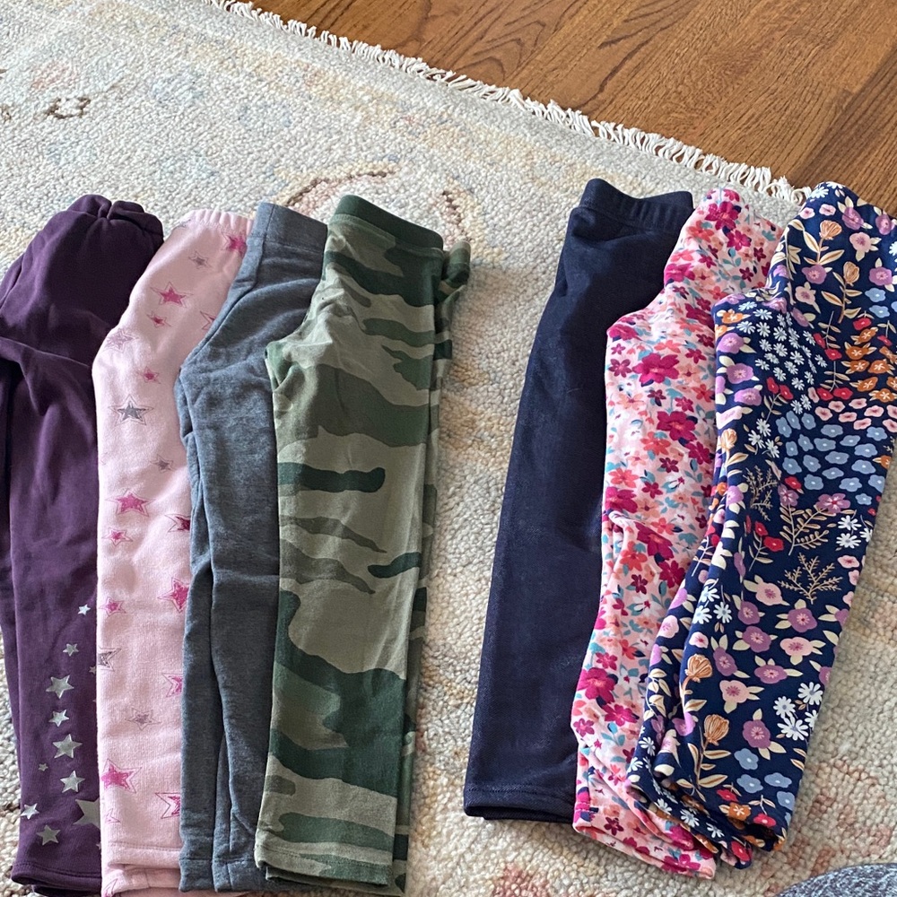 Assorted Girl Leggings Set - size 7 (Gap and Carters)